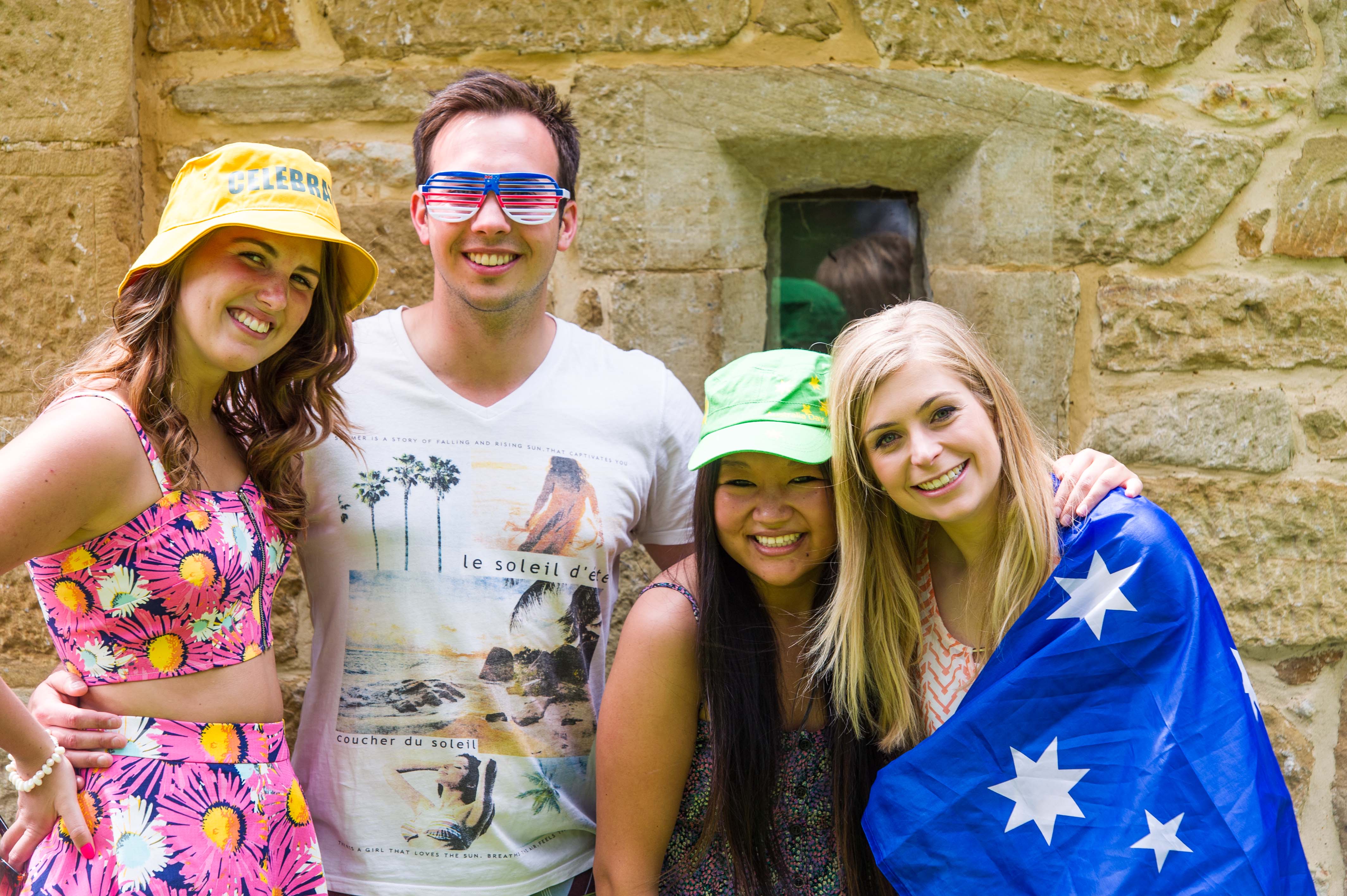 Young adults dressed to celebrate Australia Day