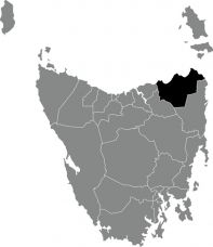 A map of Tasmania with the Dorset council highlighted