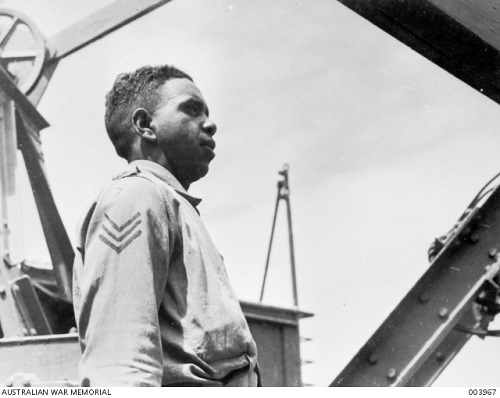An Aboriginal man wearing military uniform