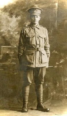 Sepia photo of Private Louis James Imer wearing Australian Imperial Force uniform from World War One