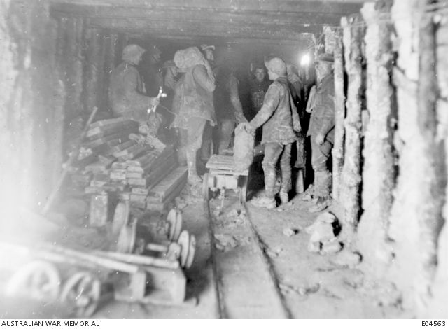 soldiers in a tunnel
