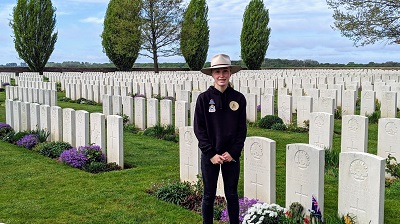 Lydia Kelly in military cemetery