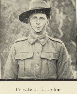 A sepia photo of Private John Jack Ernest Johns