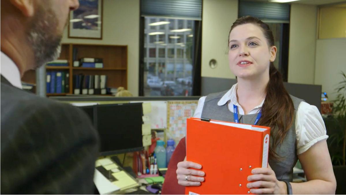 This is a screen shot from the video showing Councillor Baker directing a council employee in their duties 