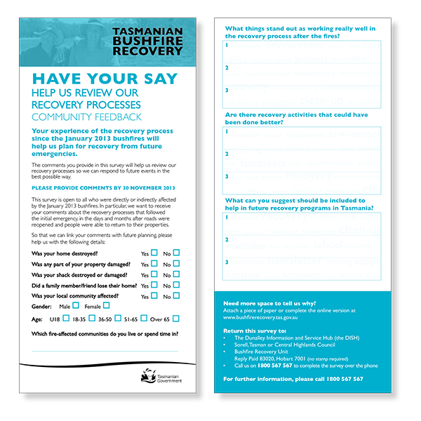 The community feedback form