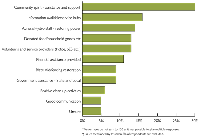 Chart showing what respondents thought worked well. See below for a text description of results.